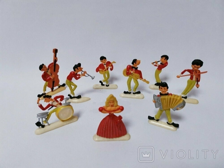 Фигурка Ссср набор полный комплект музыканты стиляги джаз бэнд 1966-68 год игрушки Сс, фото №3
