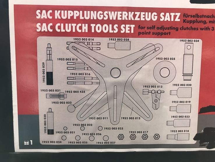 Набор инструментов для муфт SAC для саморегулирующийся муфт с 3 и 4 точечным, фото №3