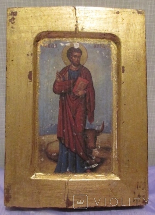 Святой Лука на сандаловом дереве в бронзовой раме. Ковчег., фото №3