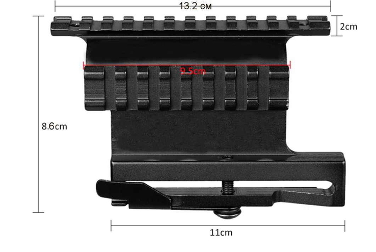 Кронштейн крепления тактический двойной с рычагом быстросъема. Блиц., photo number 8