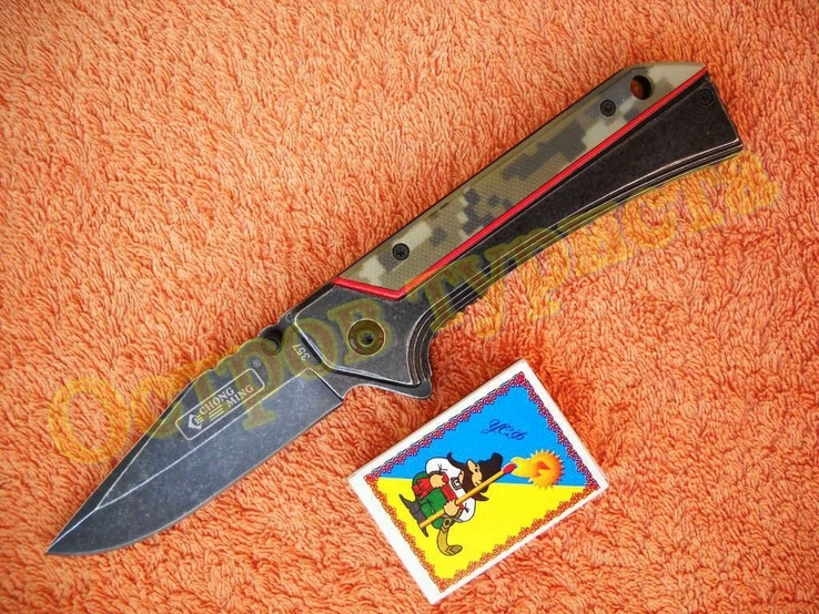 Нож складной CM 357 клипса рукоять микарта пиксель, фото №4