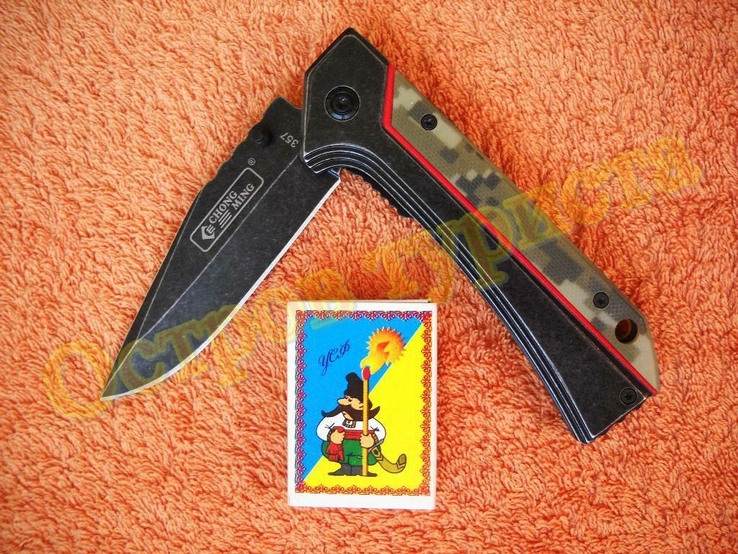 Нож складной CM 357 клипса рукоять микарта пиксель, фото №6