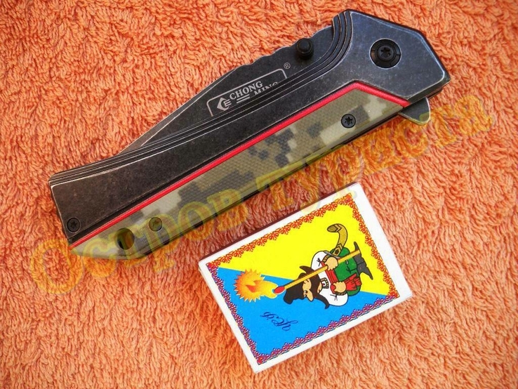 Нож складной CM 357 клипса рукоять микарта пиксель, фото №8