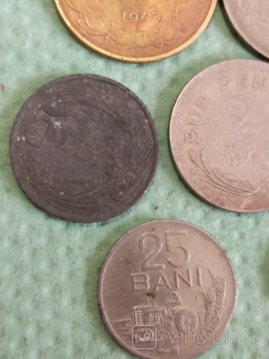 Набор монет довоенной и военной Румынии разного номинала + бонус., фото №4