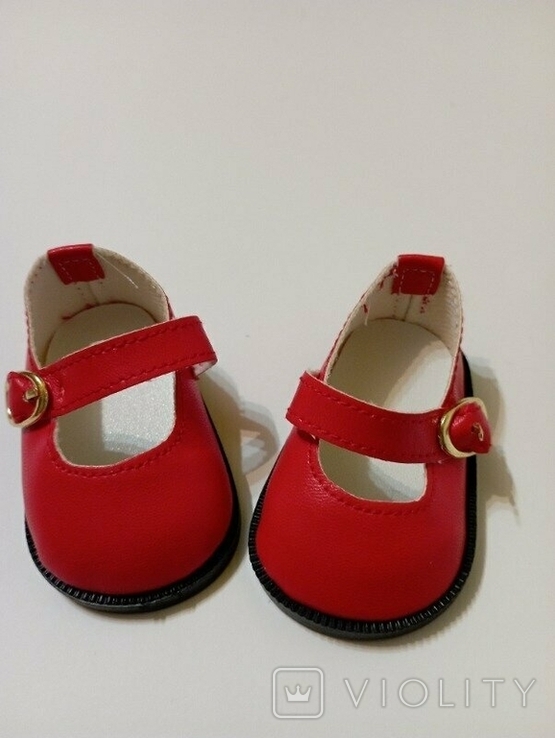  Красные туфельки кукольная обувь 7.5х4см, фото №2