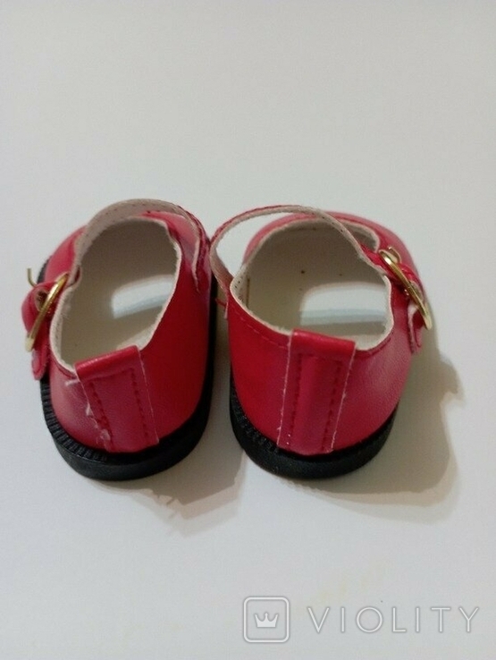  Красные туфельки кукольная обувь 7.5х4см, фото №6