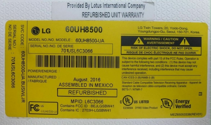 Модуль Wi-Fi LG LGSBWAC61 EAT63153401 LG 60UH8500, numer zdjęcia 4