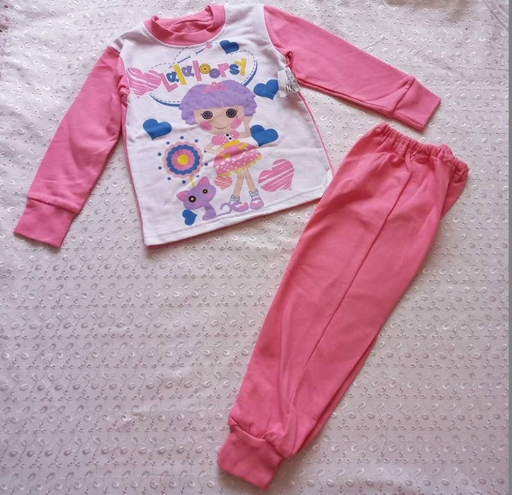 Пижама на девочку с начесом розовая 104р