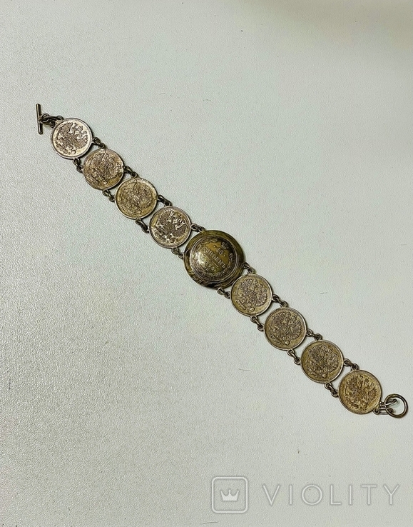 Silver coin bracelet, photo number 3