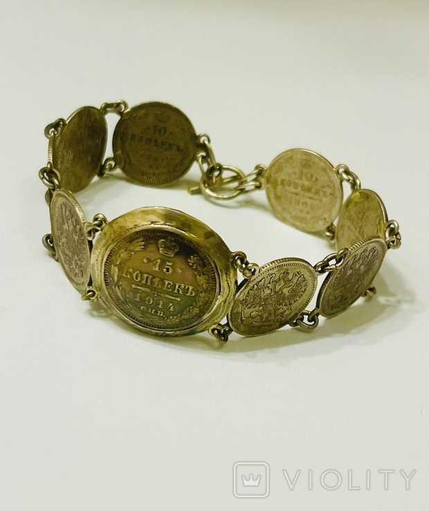 Silver coin bracelet, photo number 5