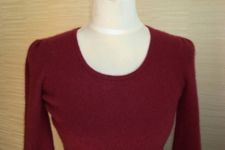U - Knit pure Кашемировый красивый теплый женский свитер бордо, фото №4