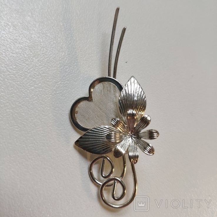 Vintage brooch in the form of a flower, Germany, photo number 3