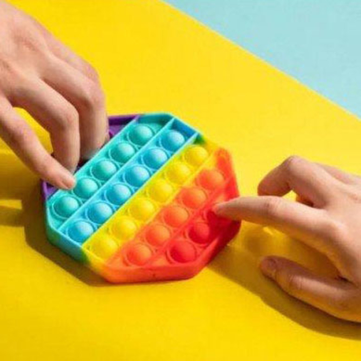 Игрушка-антистресс Pop It. Сенсорная игрушка Поп Ит. Разноцветный восьмиугольник, фото №3