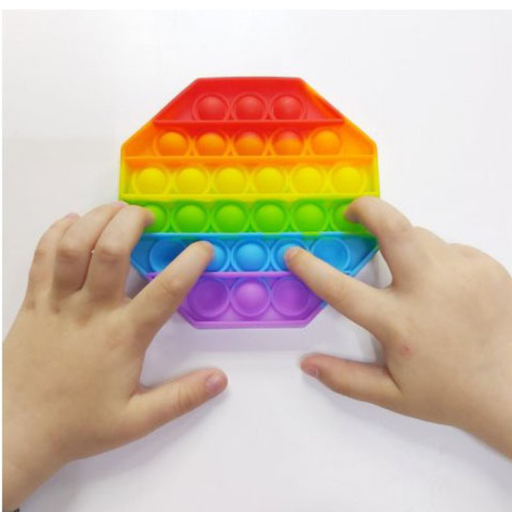 Игрушка-антистресс Pop It. Сенсорная игрушка Поп Ит. Разноцветный восьмиугольник, фото №6