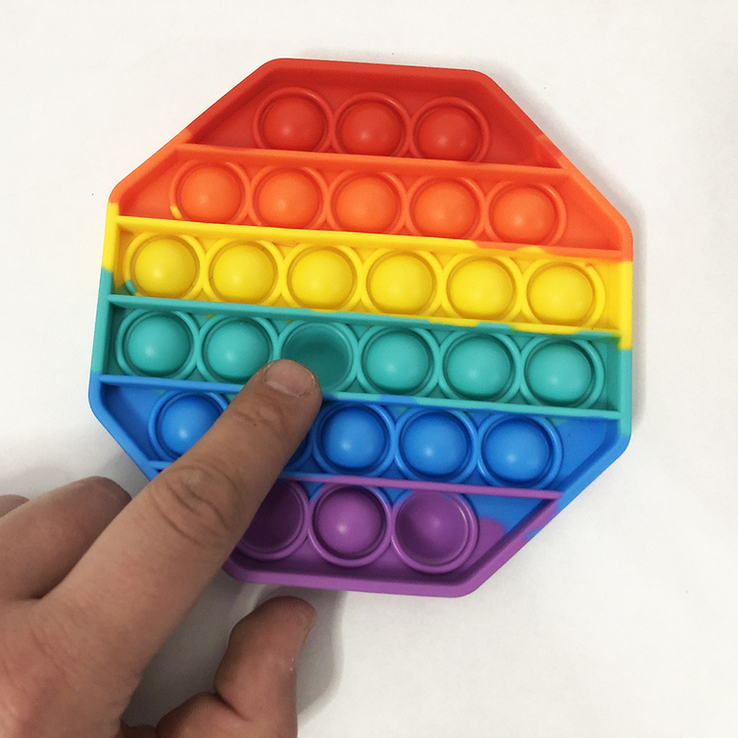 Игрушка-антистресс Pop It. Сенсорная игрушка Поп Ит. Разноцветный восьмиугольник, фото №10