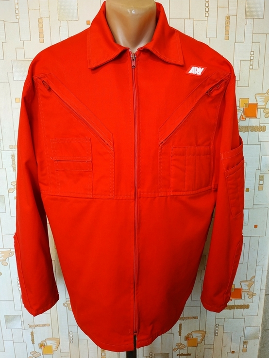 Куртка робоча червона ARY коттон полиестер р-р 52 (відмінний стан), photo number 2