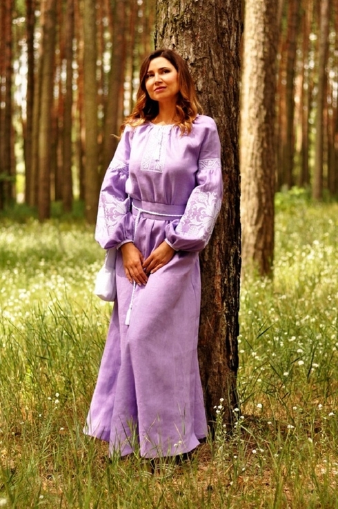 Витончена сукня лавандового відтінку з ніжною вишивкою, numer zdjęcia 5