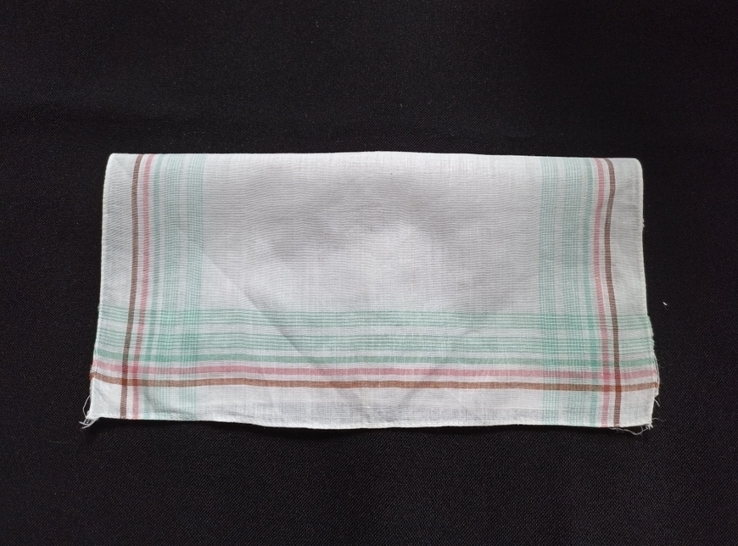 Носова хустка №1 -л 12 носовик білий у різнокольорові смужки, фото №4