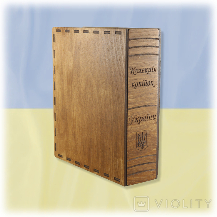 Скринька-коробочка з дерева (фанери) під копійки з холдерами (02030004), фото №4