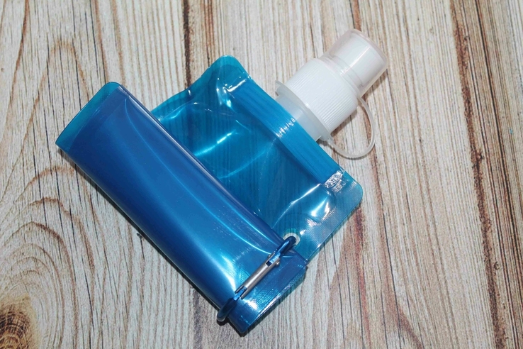 Портативная мягкая складная бутылки-фляга для воды с карабином 480мл (1450), photo number 7