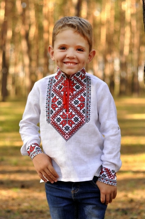 Сорочка-оберіг для хлопчика з традиційною вишивкою, numer zdjęcia 4