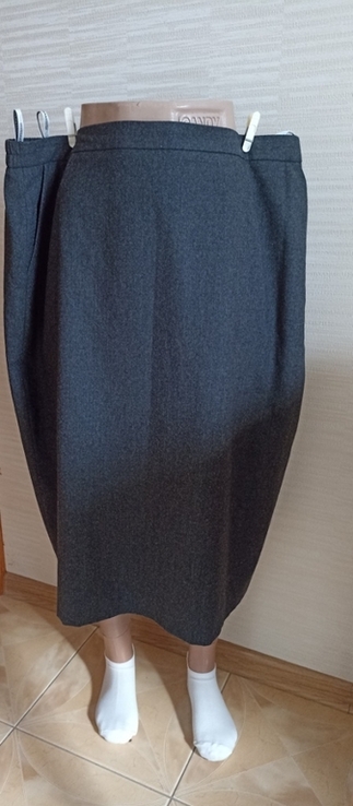 Frankenwalder 95 % шерсть стильная женская юбка серая меланж с кармашками, photo number 3
