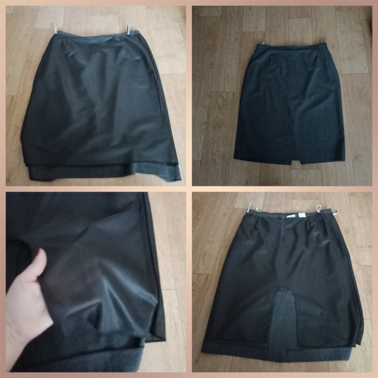 Frankenwalder 95 % шерсть стильная женская юбка серая меланж с кармашками, фото №11