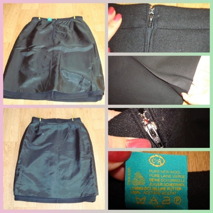  C&amp;A Canda 100 % шерсть женская теплая зимняя юбка черная, фото №11