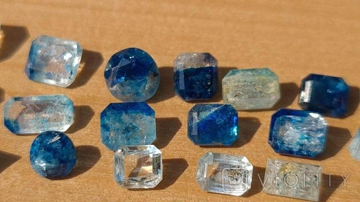 Euclase. A unique lot of faceted stones. Mozambique. The total weight is 23.47 carats. 52 stones., photo number 7