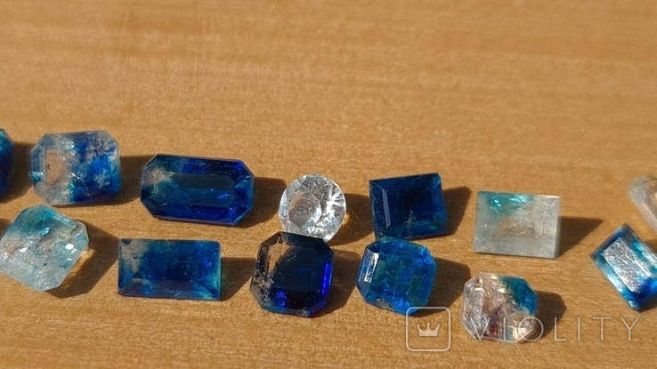 Euclase. A unique lot of faceted stones. Mozambique. The total weight is 23.47 carats. 52 stones., photo number 9