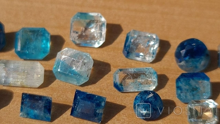 Euclase. A unique lot of faceted stones. Mozambique. The total weight is 23.47 carats. 52 stones., photo number 12