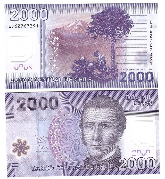 Chile Чили - 2000 Pesos 2016 - p. 162f