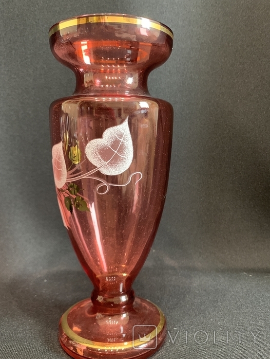 Vase Pink Crystal Bohemia, photo number 3