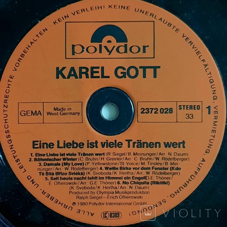 Karel Gott / Eine Liebe Ist Viele Trnen Wert // Polydor // 1980 // Vinyl / LP / Album, photo number 8