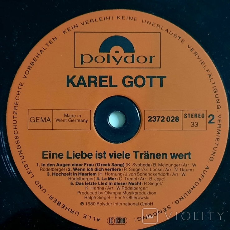 Karel Gott / Eine Liebe Ist Viele Trnen Wert // Polydor // 1980 // Vinyl / LP / Album, photo number 9
