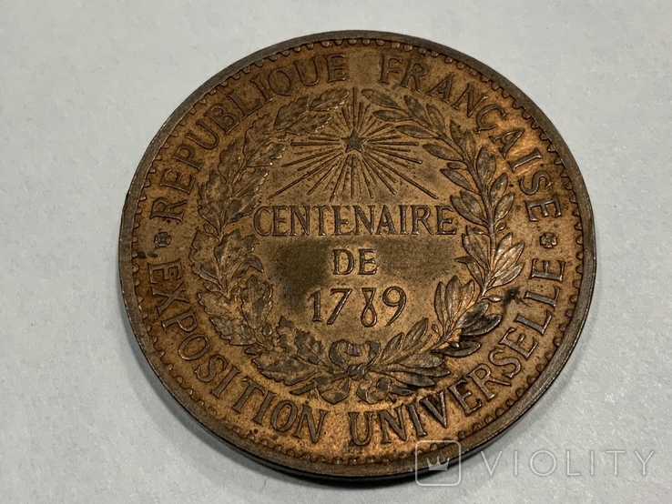 Медаль Сторіччя Республіки 1889 рік Франція, фото №5