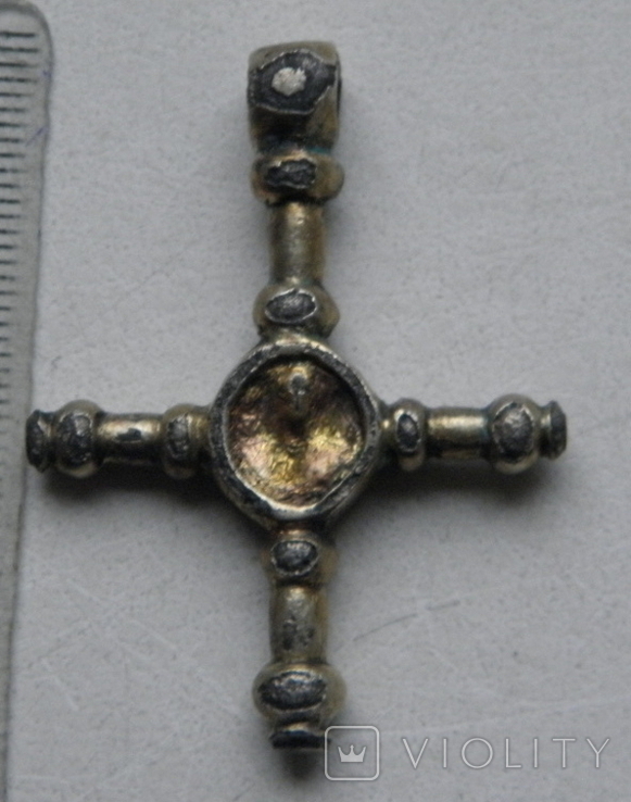 Хрестик Кр №684 срібло, позолота, фото №2