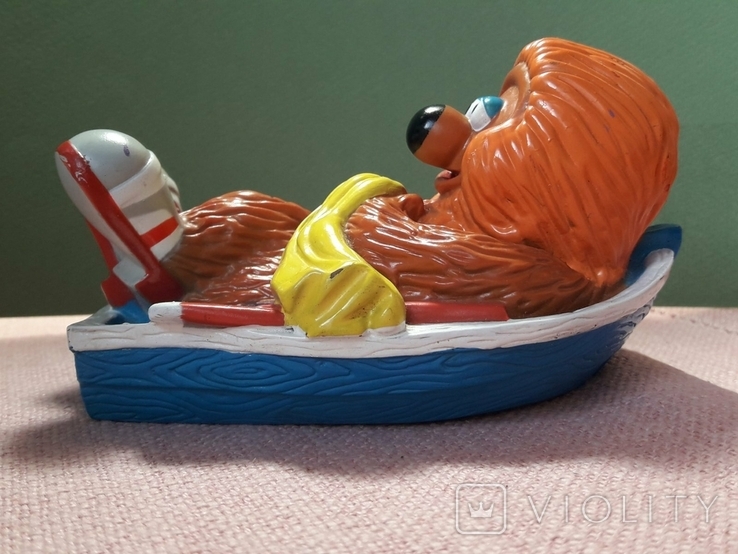 Игрушка резиновая пищалка 12 см В лодке с полотенцем The Jim Henson Америка 1999 г, фото №3