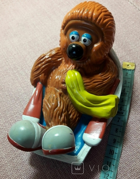 Игрушка резиновая пищалка 12 см В лодке с полотенцем The Jim Henson Америка 1999 г, фото №4