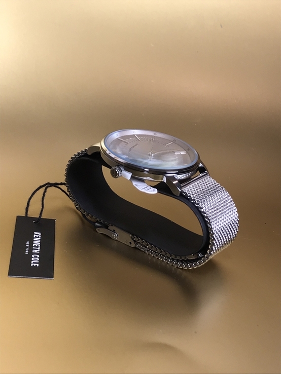 Годинник наручний сталевий з шкіряним ремінцем Kenneth Cole, numer zdjęcia 4