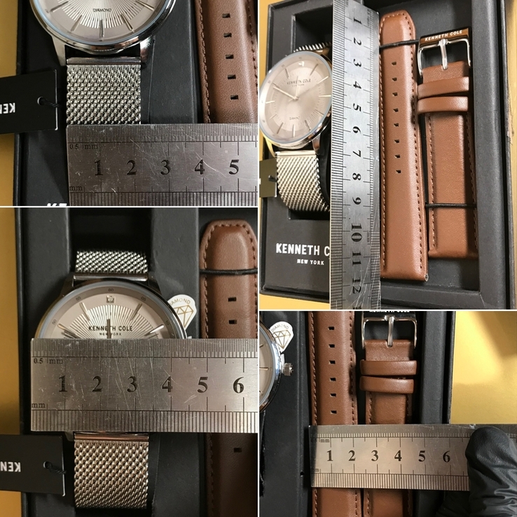 Годинник наручний сталевий з шкіряним ремінцем Kenneth Cole, фото №9