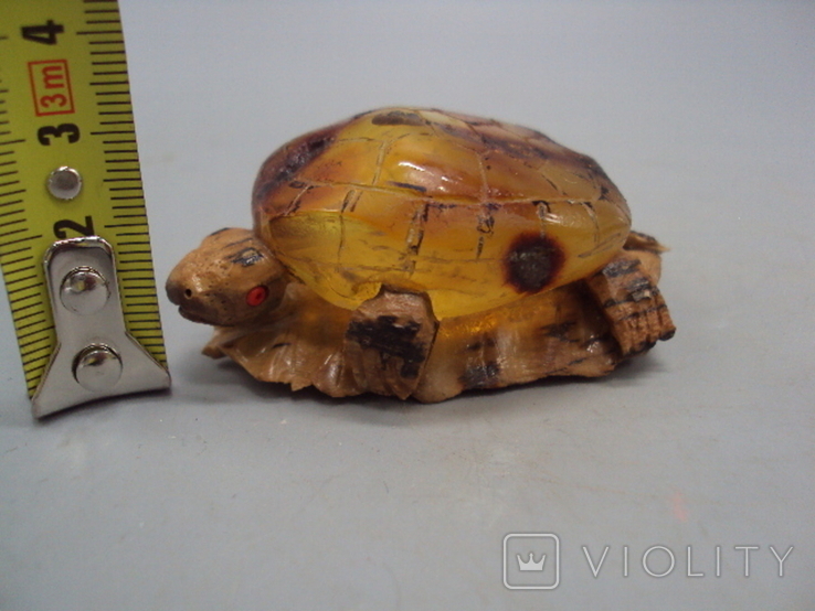 Фигура миниатюра статуэтка черепаха на листке янтарь кость мамонта черепашка и лист, фото №4