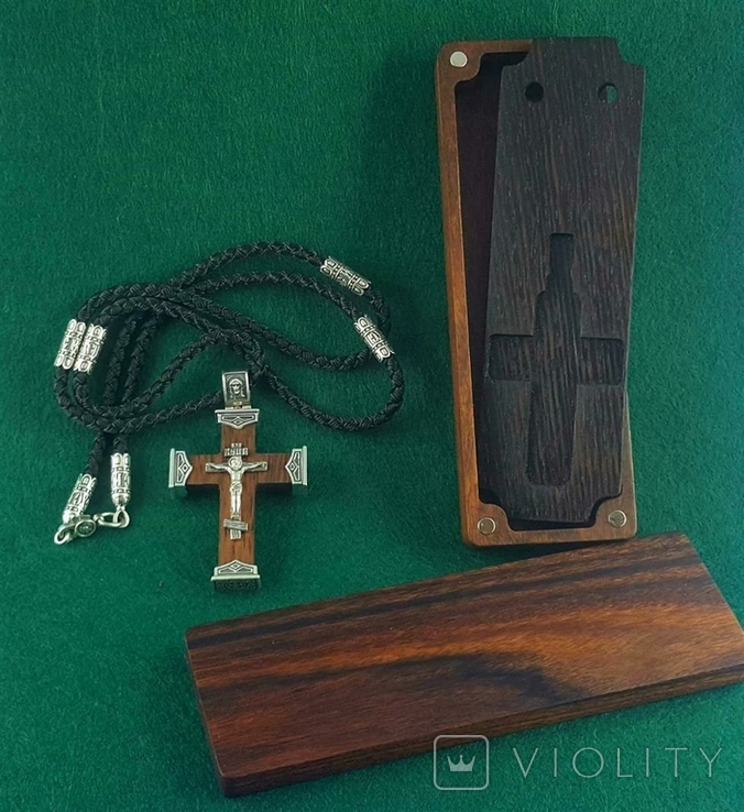 Exclusive handmade cross with packaging made of precious wood, photo number 3