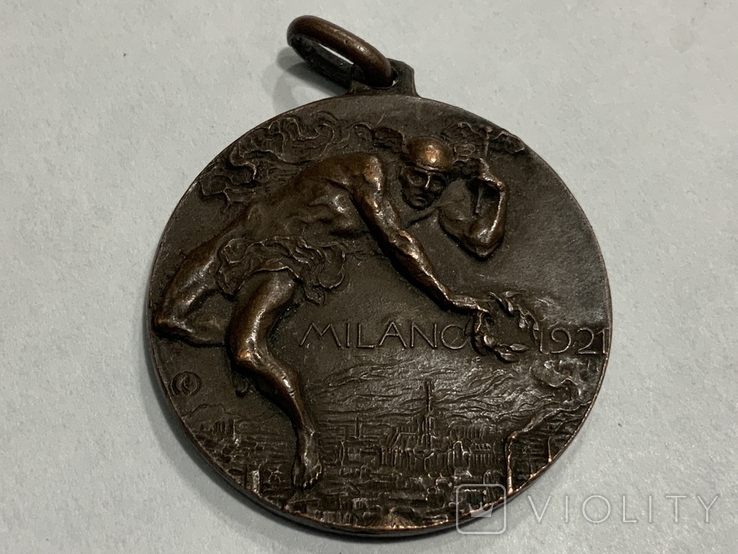 Медаль Мілан 1921 рік Італія, фото №2