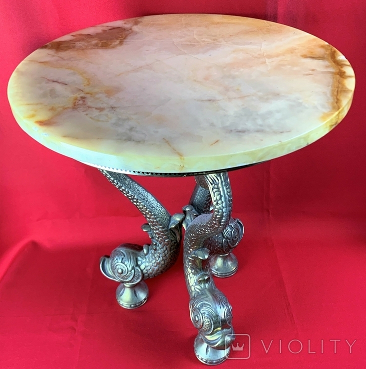 Table, vase stand, volumetric casting, Dolphins, onyx, Europe, photo number 3