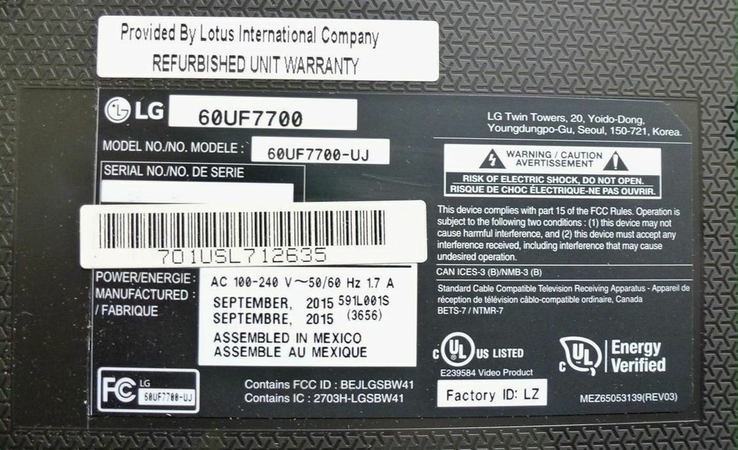 Блок питания PLDL-L405A, EAY63729201, EAX66055501 LG 60UF7700, LG 60UH6090, numer zdjęcia 7