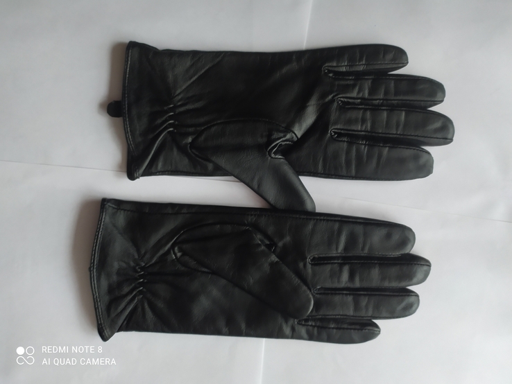Новые кожаные женские утепленные перчатки Нema Германия, флис р L, фото №5