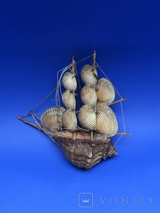 Кораблик із ракушек Парусник, фото №2