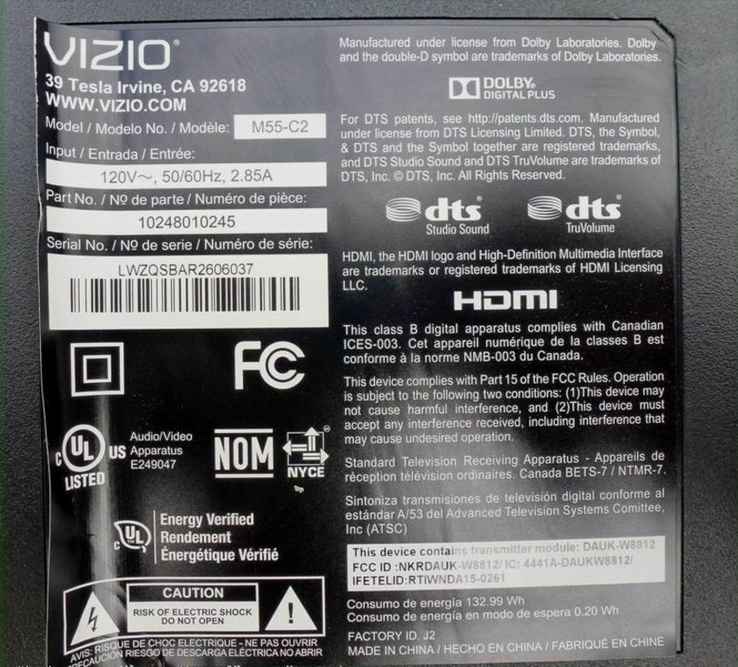 Плата T-CON 15Y55FU11APCMTA3V0.0 Vizio M55-C2, фото №5