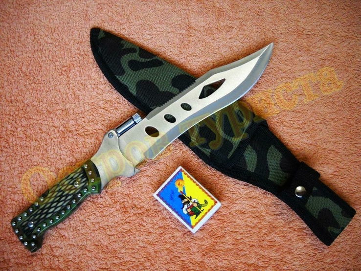  Нож Saber с фонарем компасом открывалкой чехлом, фото №2